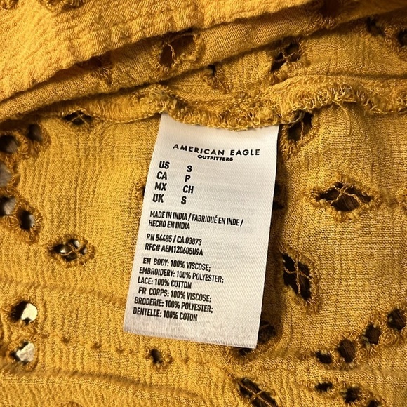 American Eagle Boho Top with Keyhole Button, Sz. S. - Picture 9 of 11